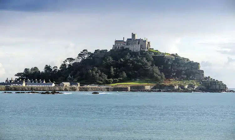 View of St Michael's Mount near Penzance in Cornwall, England