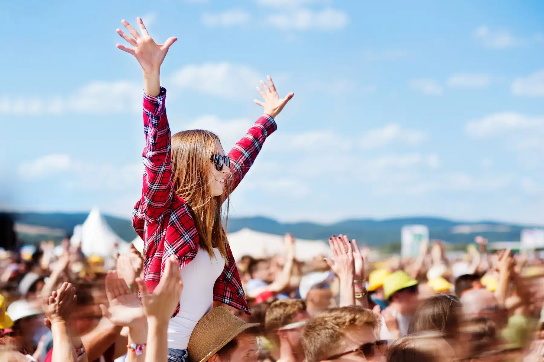 women at a summer music festival in Cornwall