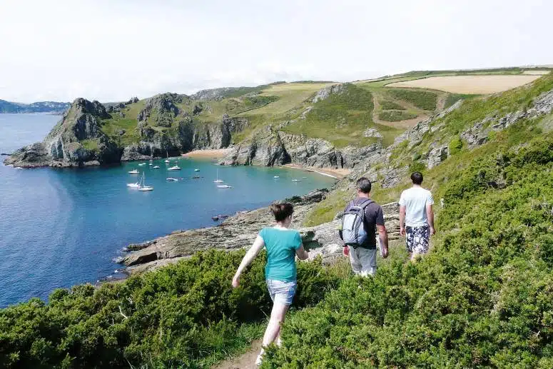 Hiking on the coast path in Cornwall