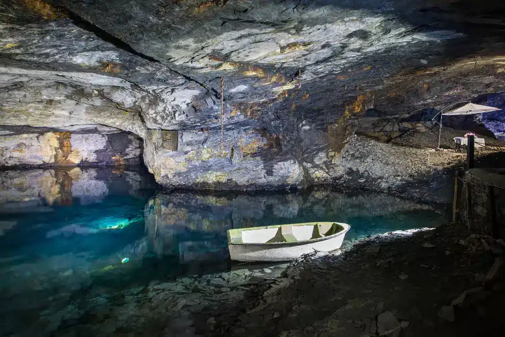 Indoor attraction at Carnglaze Caverns