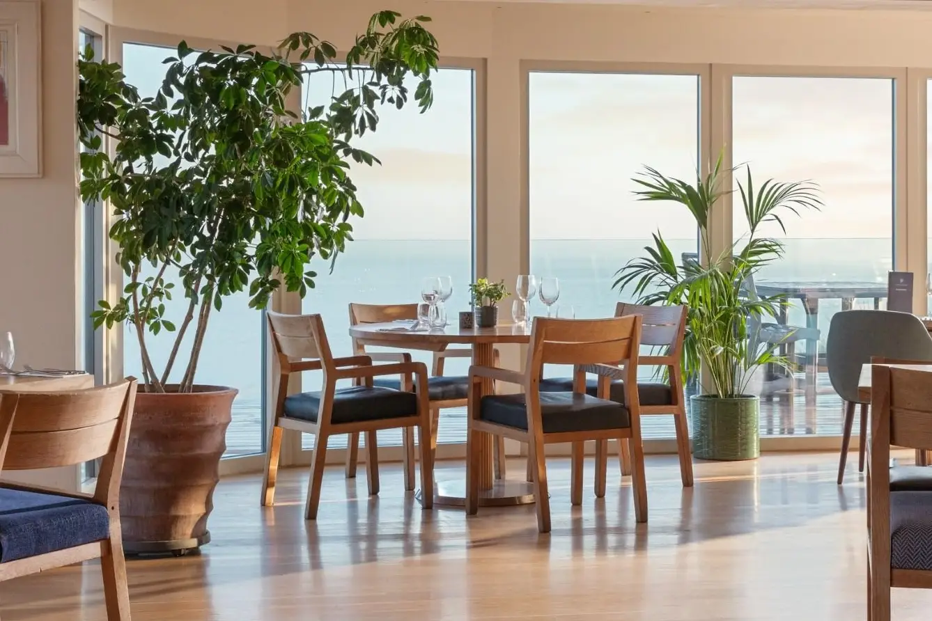 Sea views for Sunday dinner at Lewinnick Lodge Cornwall