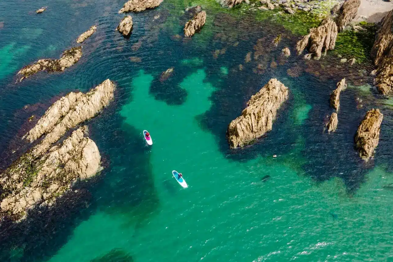 paddle-boarding near Polkerris Cornwall