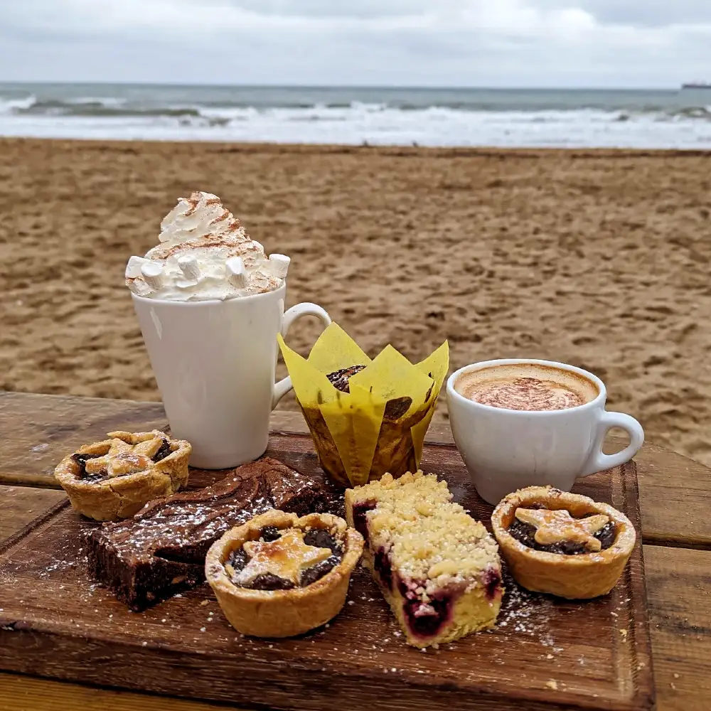 festive hot chocolate at Gylly Beach Cafe