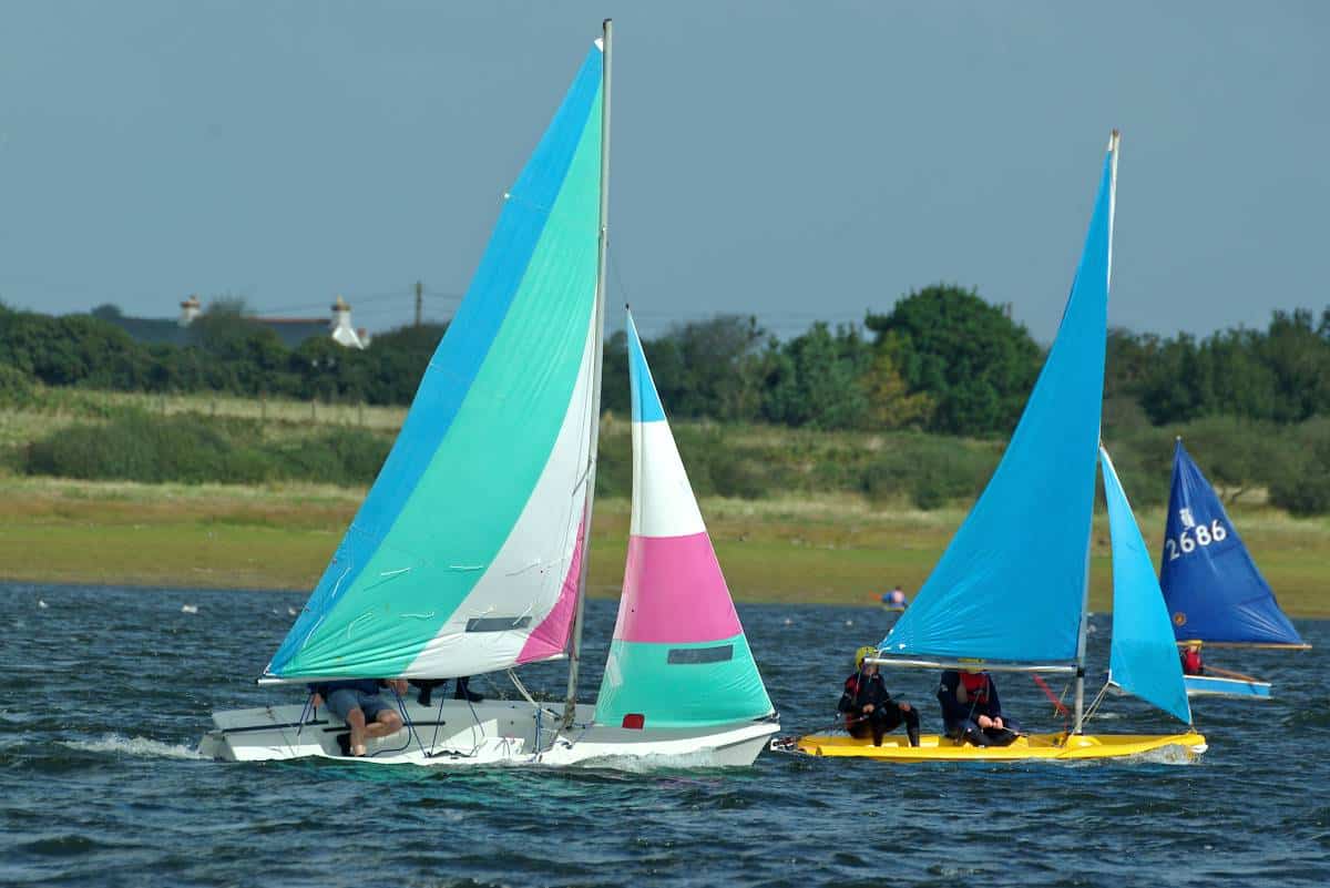 Sailing at Stithians Lake in Cornwall