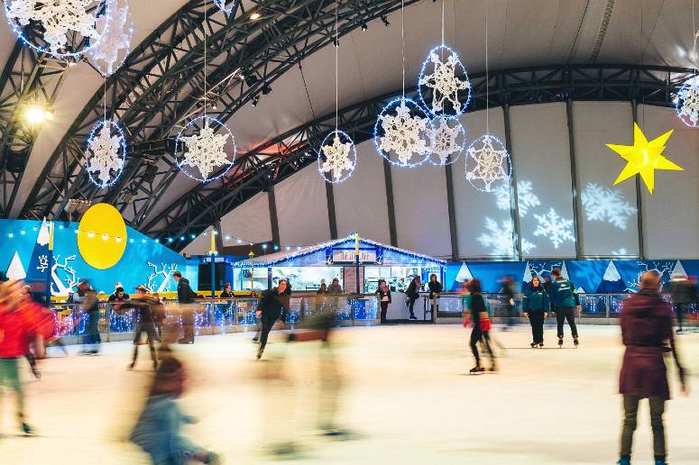 ice-skating at Eden Project