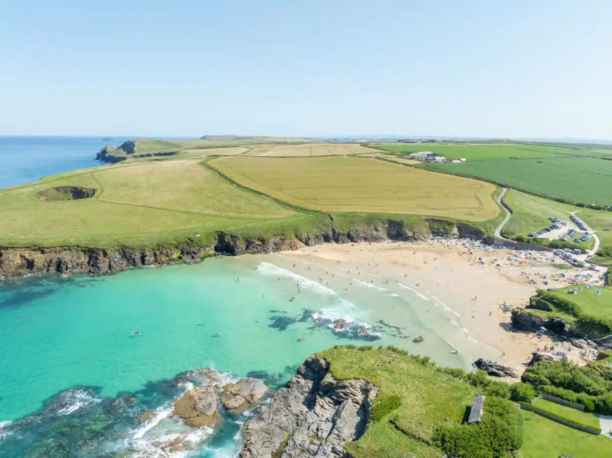 Trevone beach in Cornwall