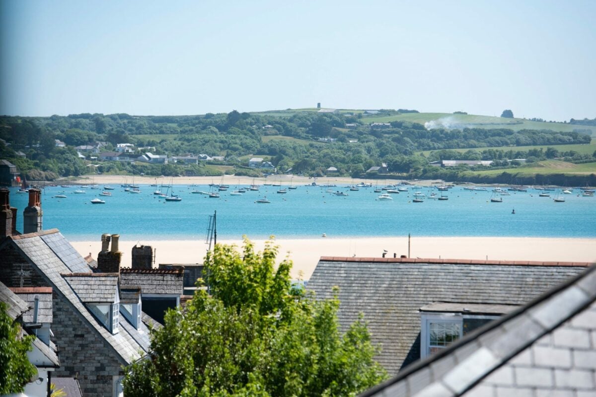 Estuary view over the rooftops of Padstow