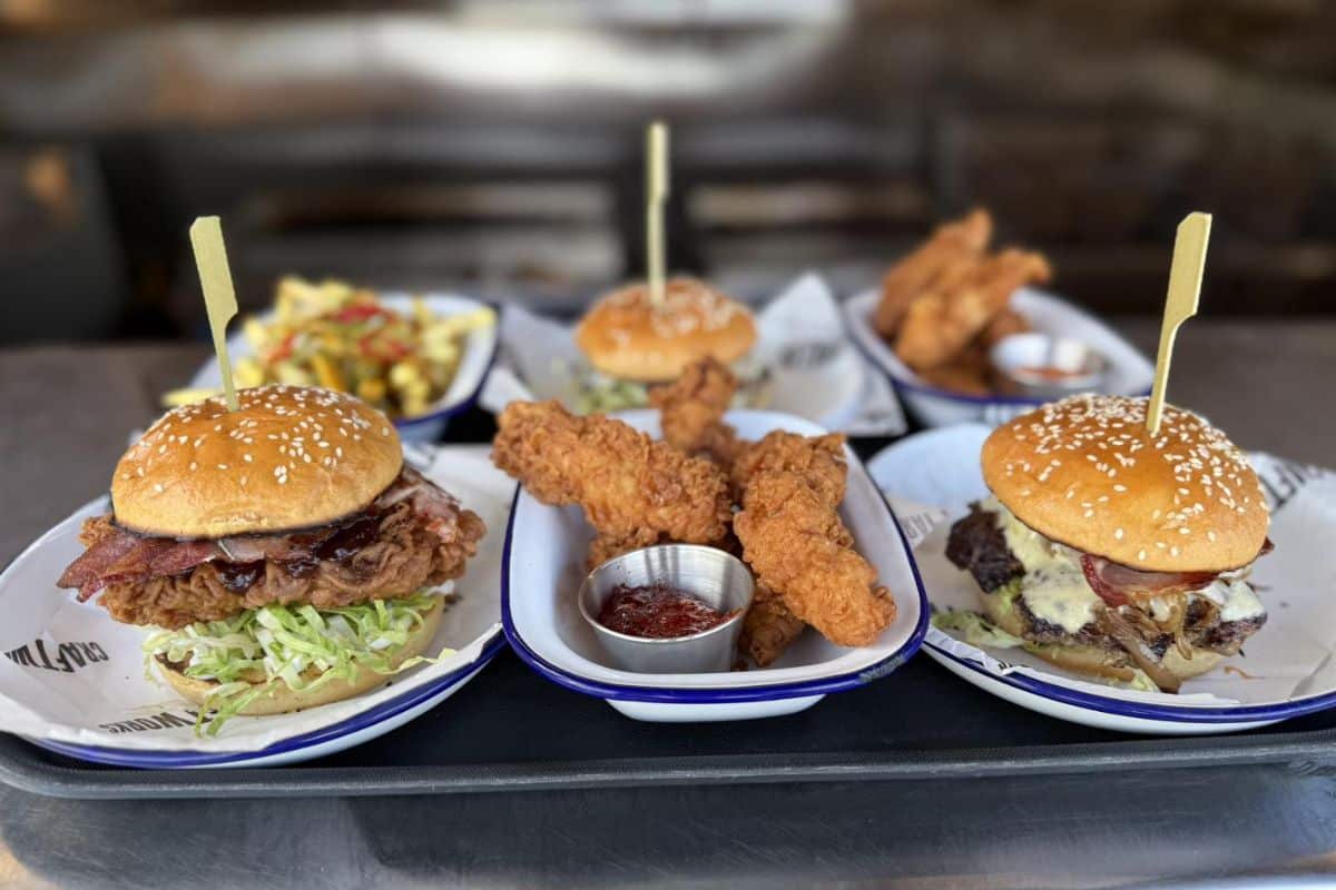 Burgers at Craftworks Secret Garden, Padstow