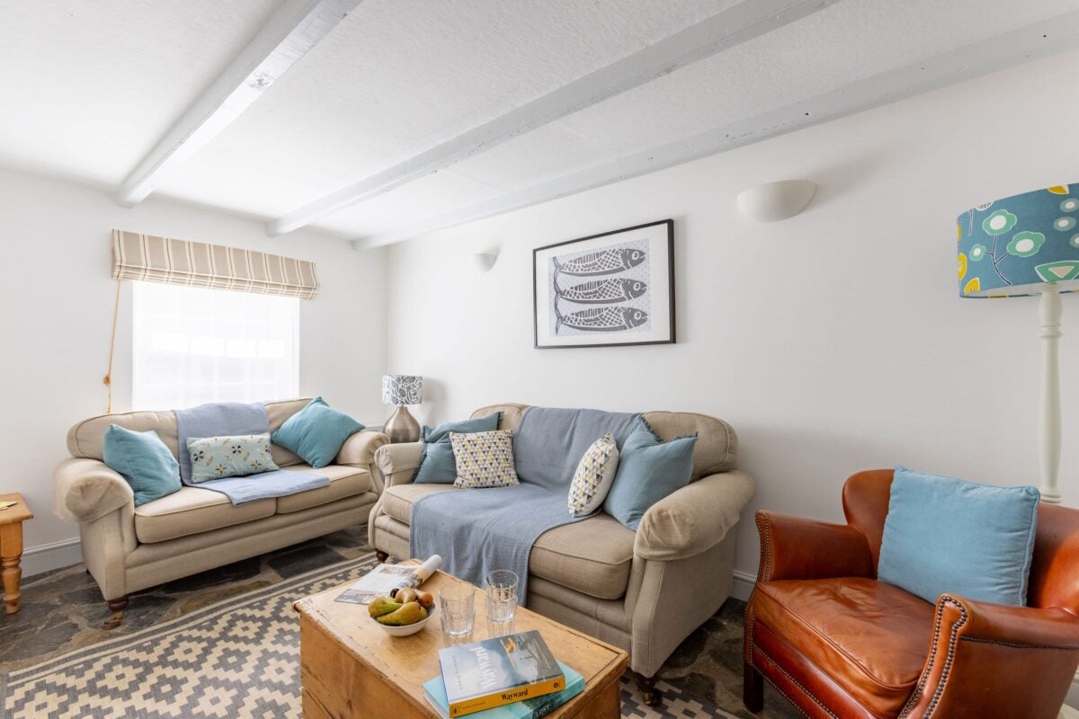 Living room at Jasmine Cottage in Padstow
