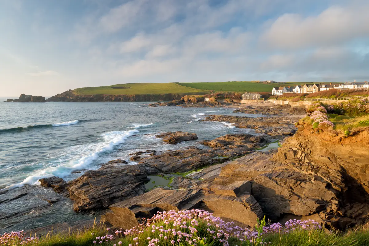 Waves lapping the rockpools at Trveone Bay