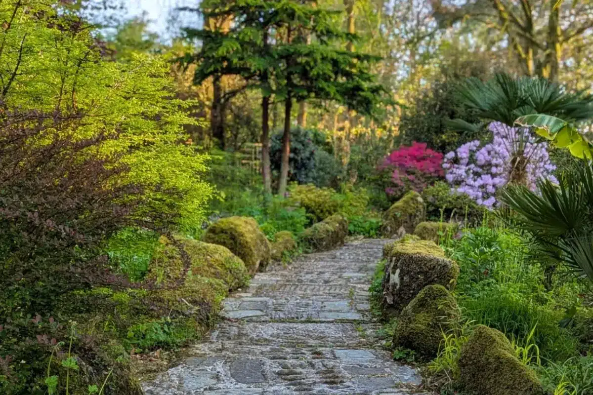 Garden walk at Pinsla in Cornwall